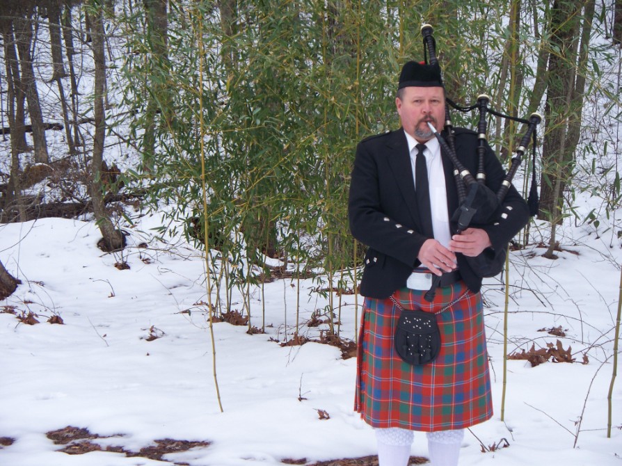 Playing a funeral in the snow in Georgia highlands.